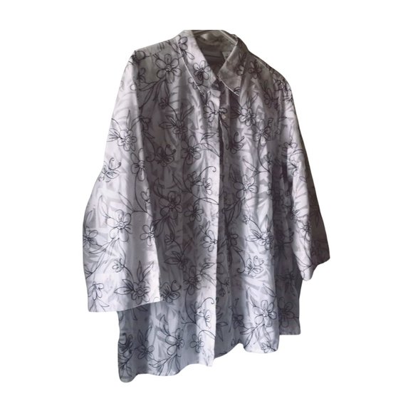 Women's 16 Alfred Dunner Sheer Button Down Shirt - Picture 10 of 15